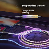 One-to-three Luminous Fast Charging RGB Data Cable Charge Hub X